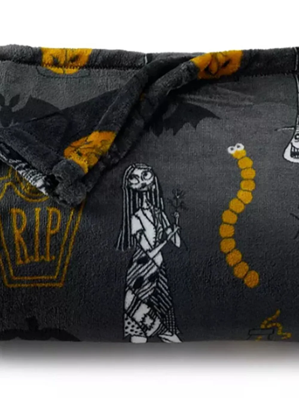 Nightmare Before Christmas Halloween Plush Throw Blanket 60x72 Gray
